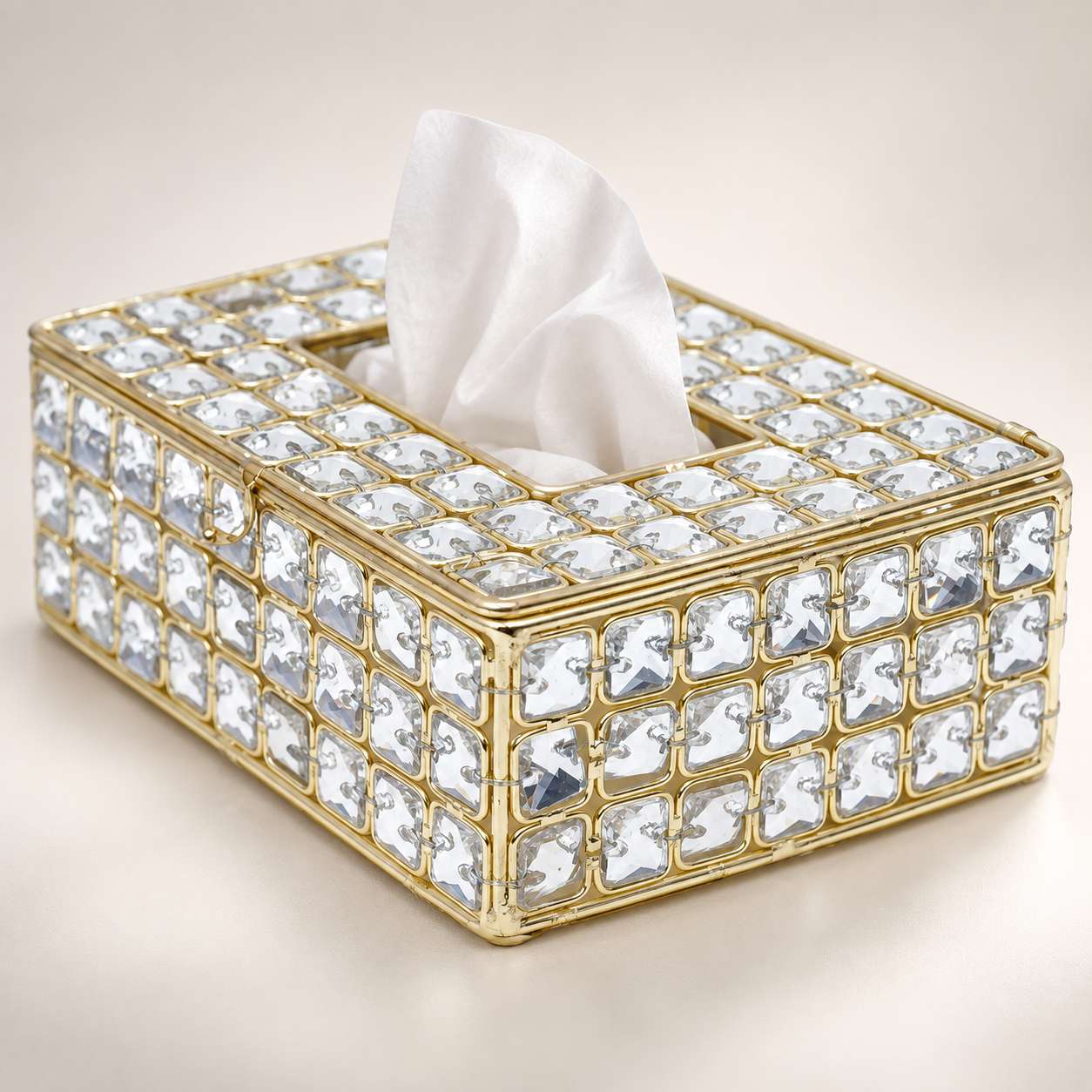 Crystals Glass Dining Tissue Box