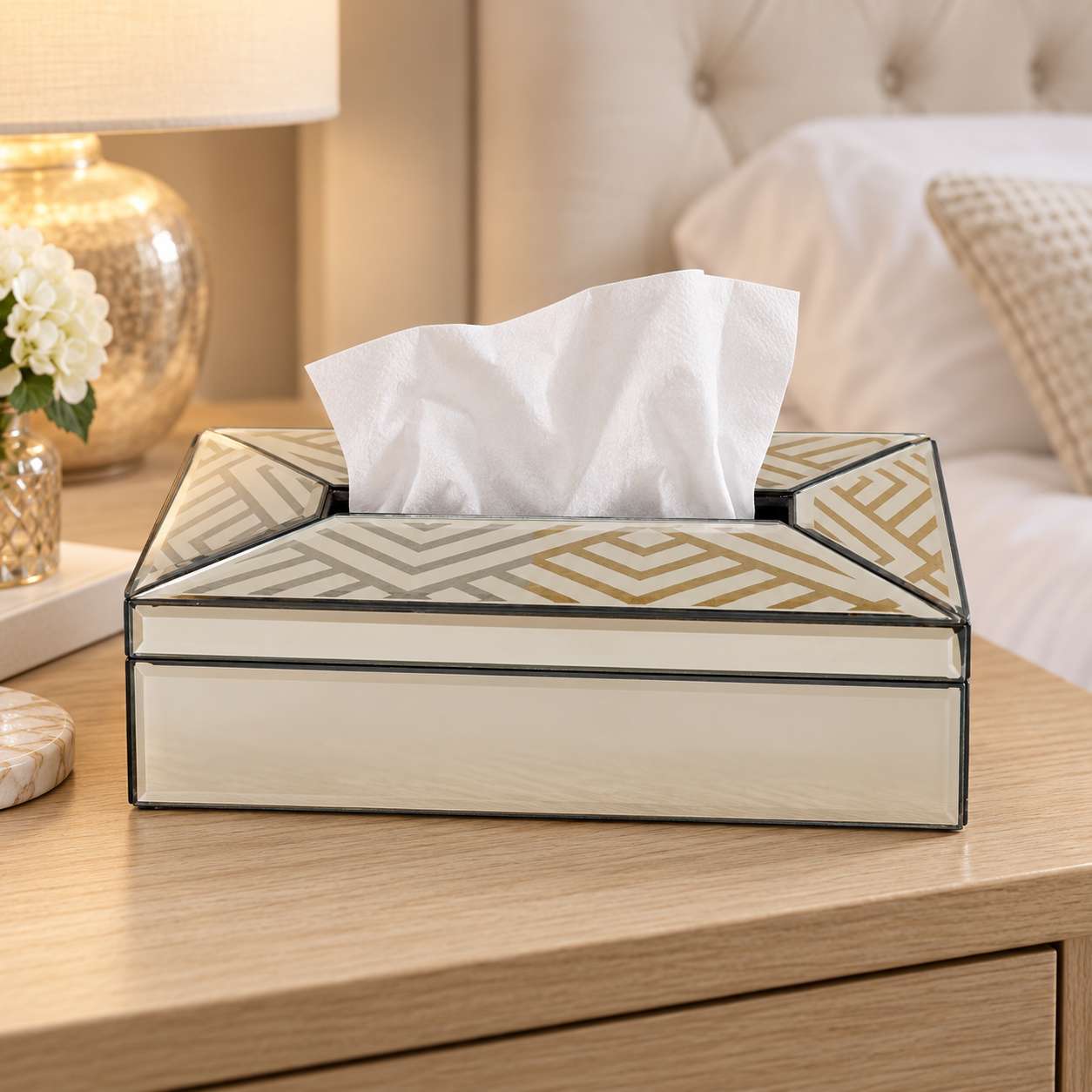 Luxury Decorative Brown Glass Dining Tissue Box
