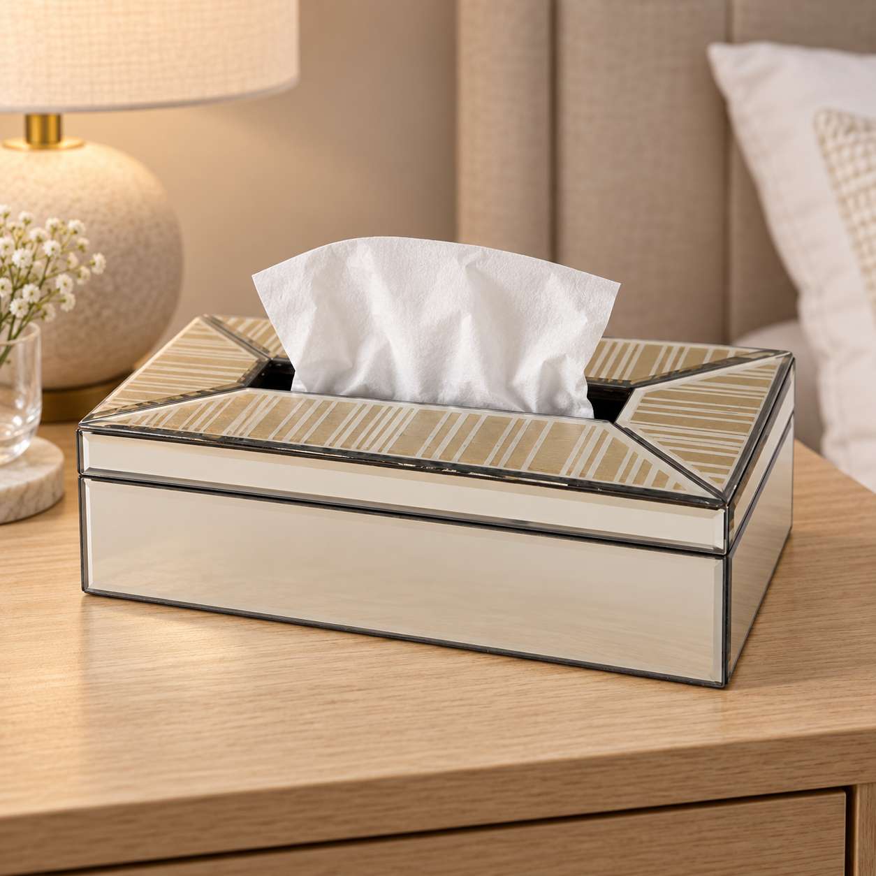 Luxury Decorative Brown Glass Dining Tissue Box