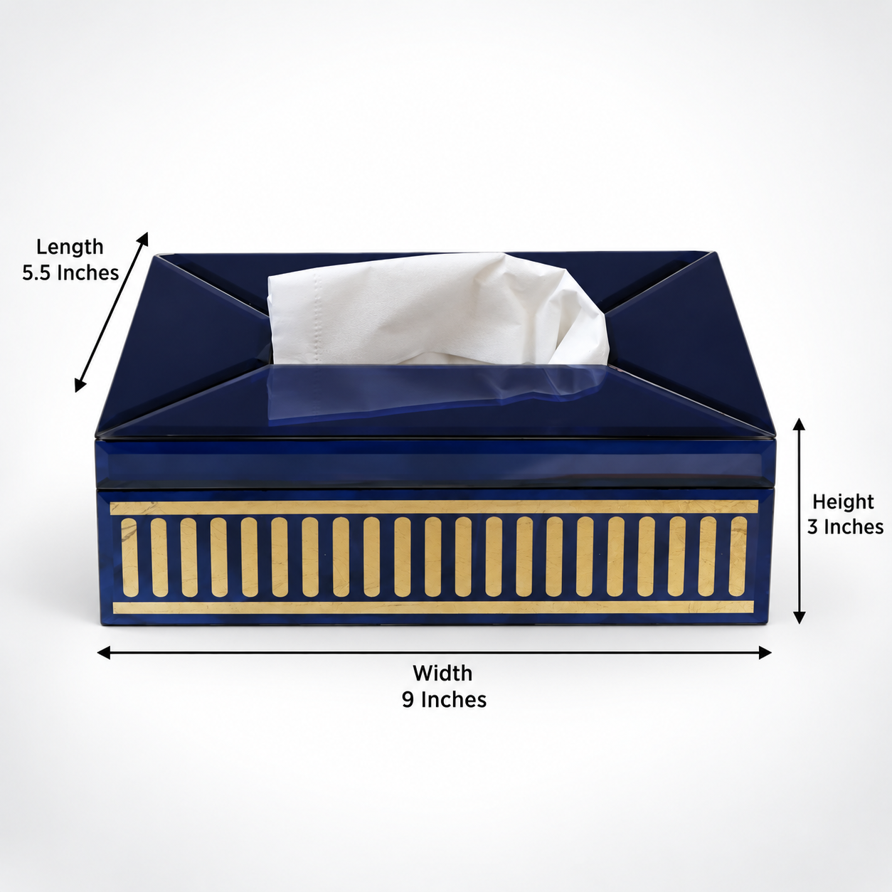 Blue Glass Decorative Dining Tissue Box