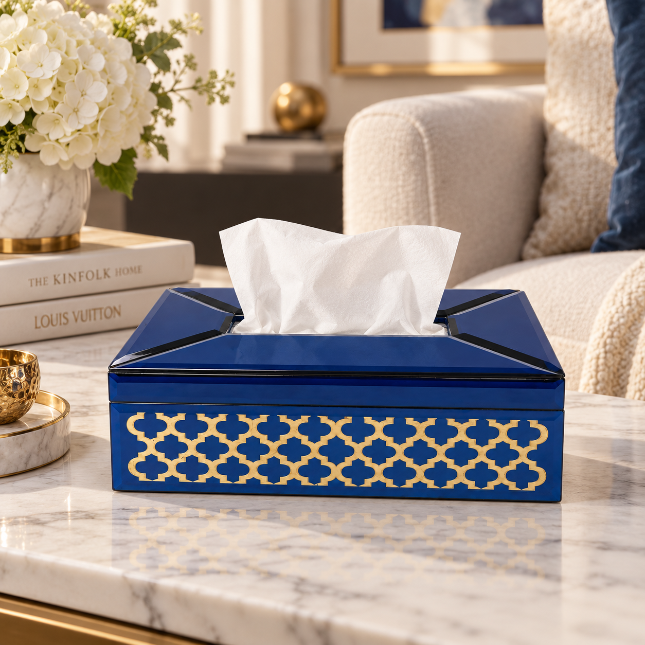 Luxury Designer Glass Dining Tissue Box 