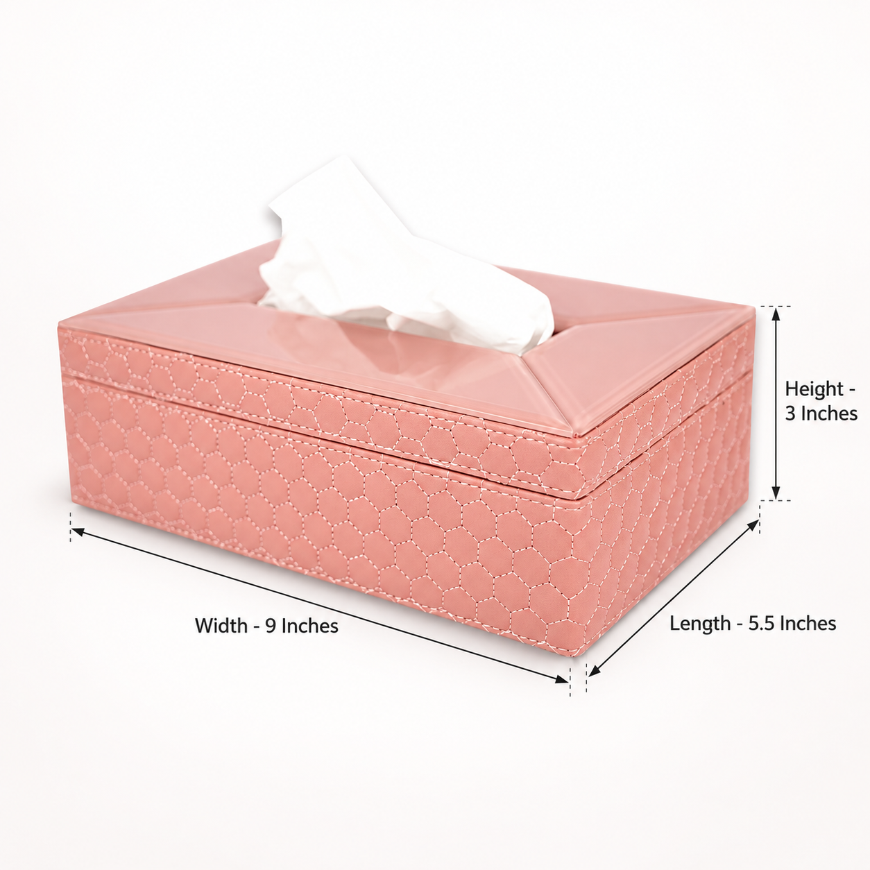 Luxury Pink Quilted Leatherite Tissue Box