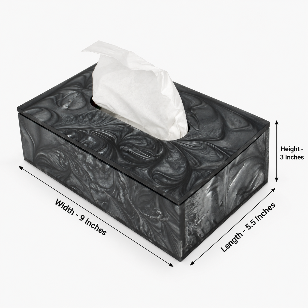 Luxury Black Resin Dining Tissue Box