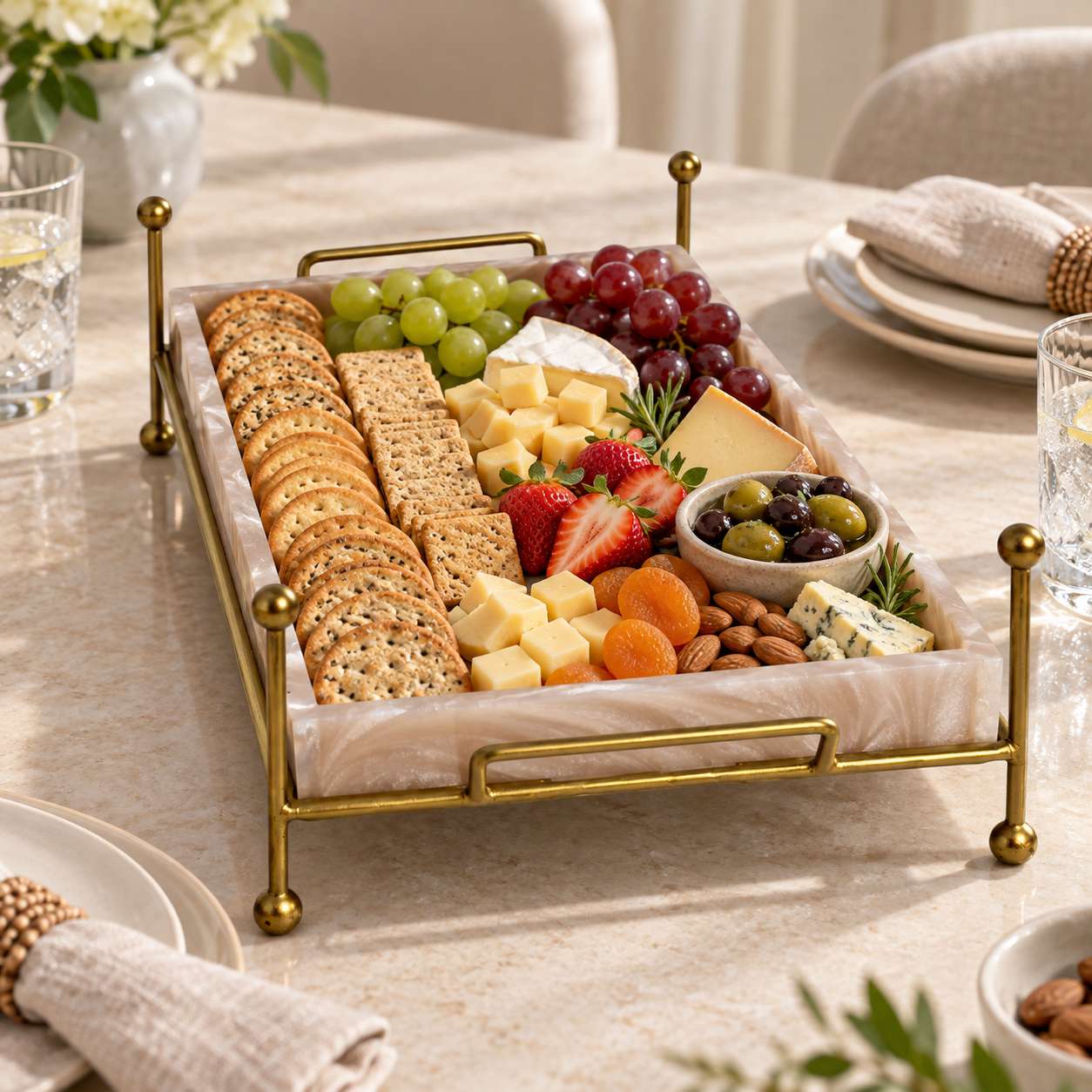  Premium Metal Cradle Serving Food Platter 
