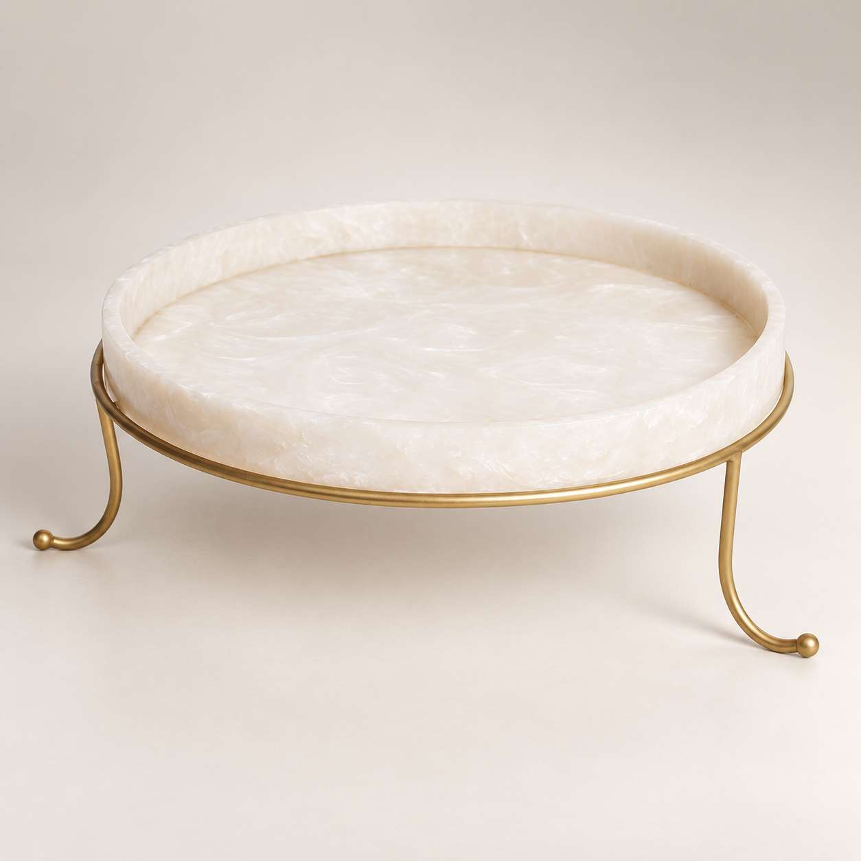  Metal Serving Food Platter with Dark Ivory Tray 