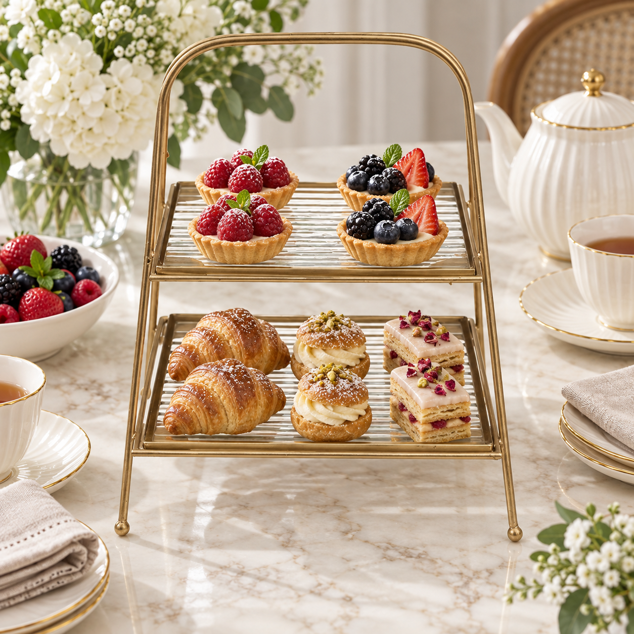 Premium Metal Serving Food Platter