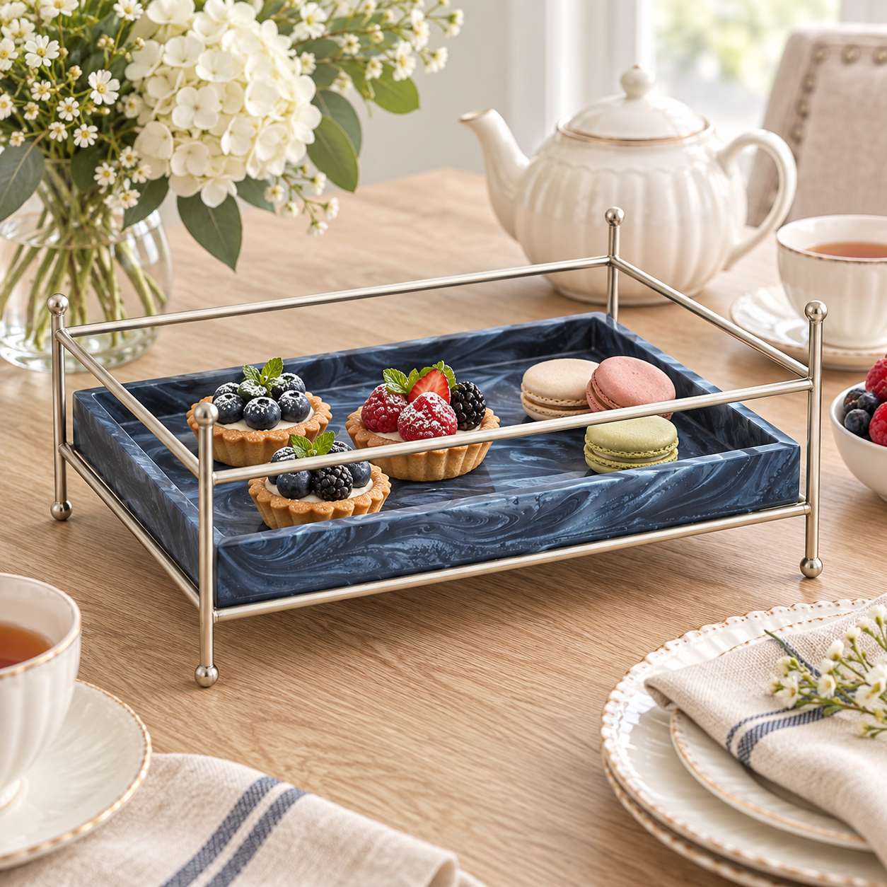  Stylish Metal Serving Food Platter 
