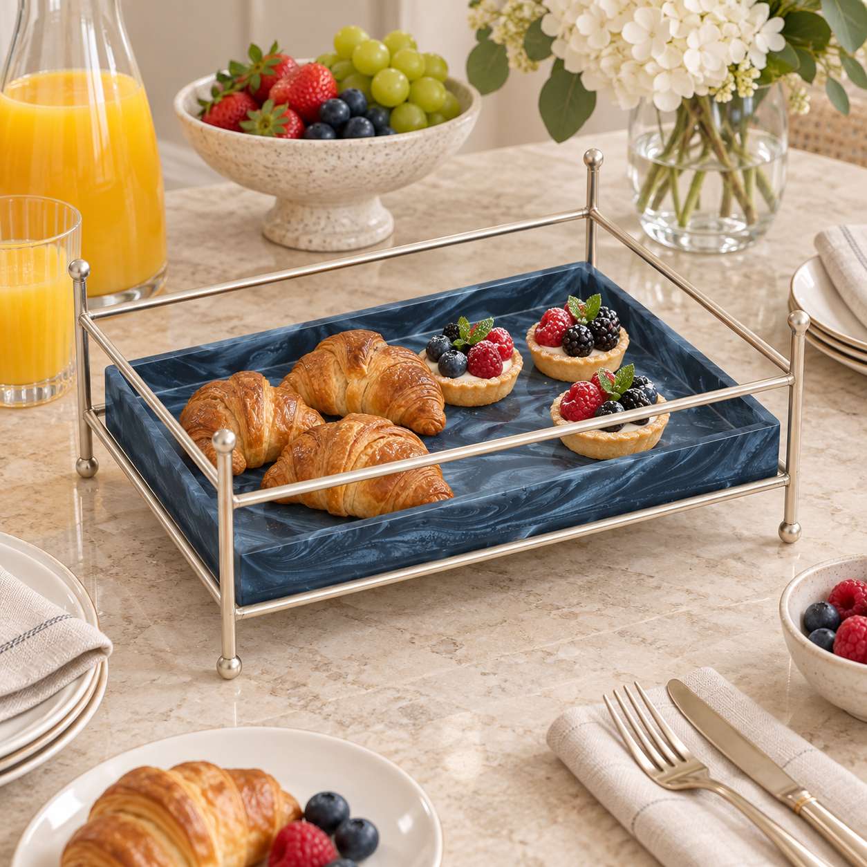 Stylish Metal Serving Food Platter