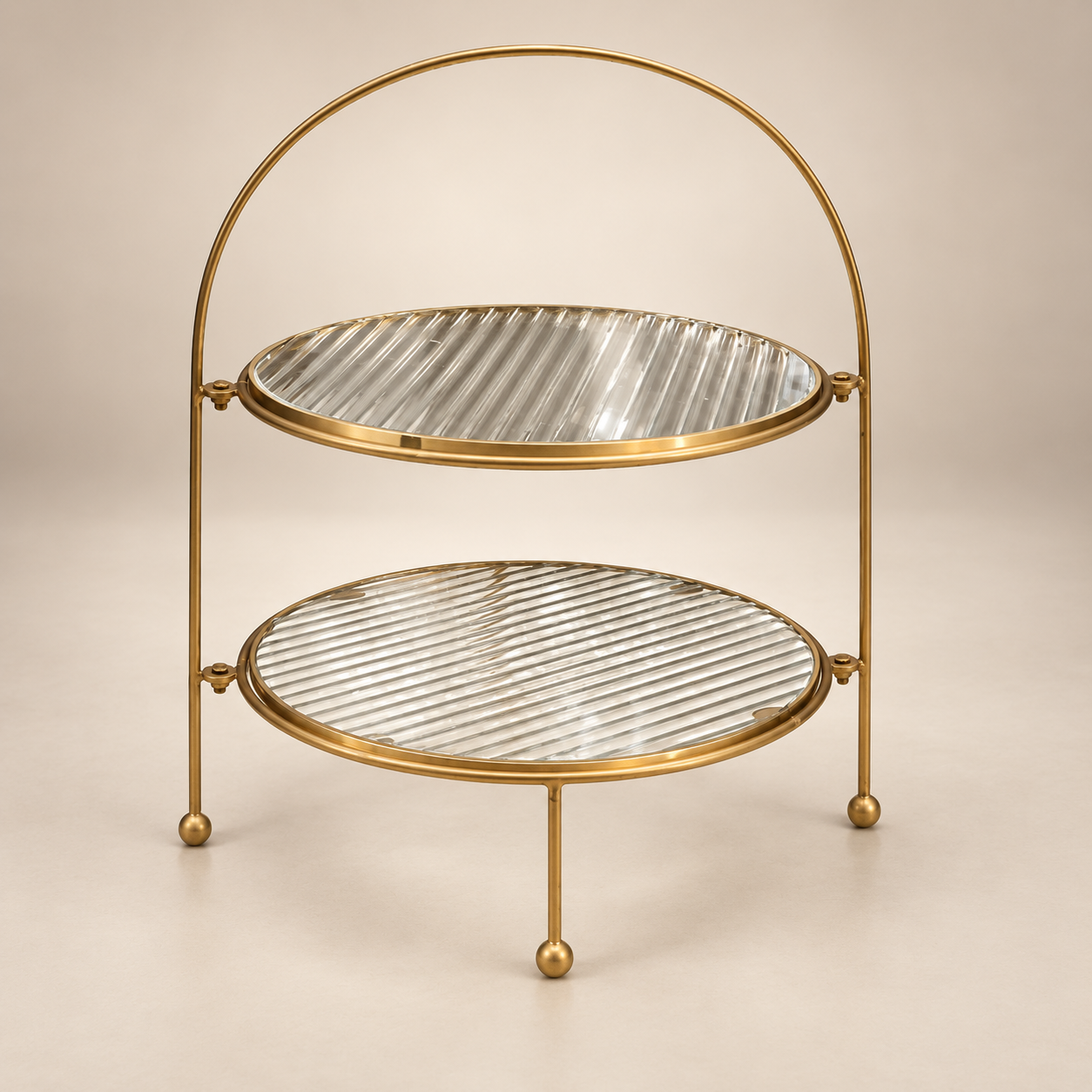 Metal Serving Food Platter with Designer Glass 