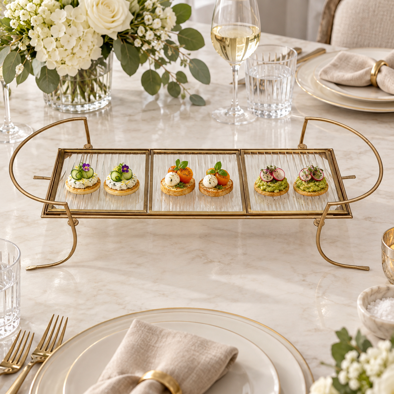 Premium Metal Serving Food Platter