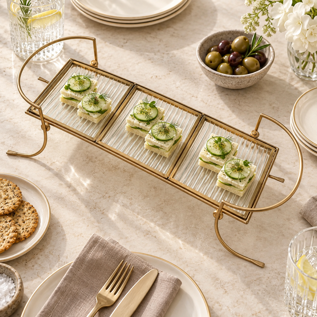 Premium Metal Serving Food Platter