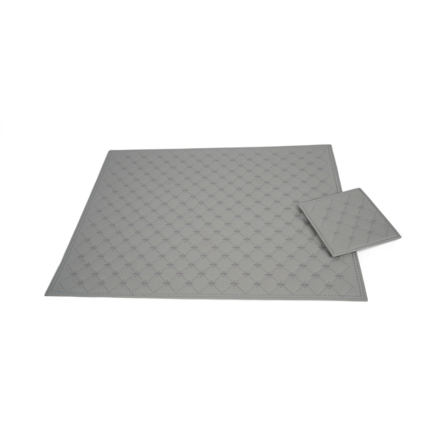 Grey Leatherite Placemats Set of Two
