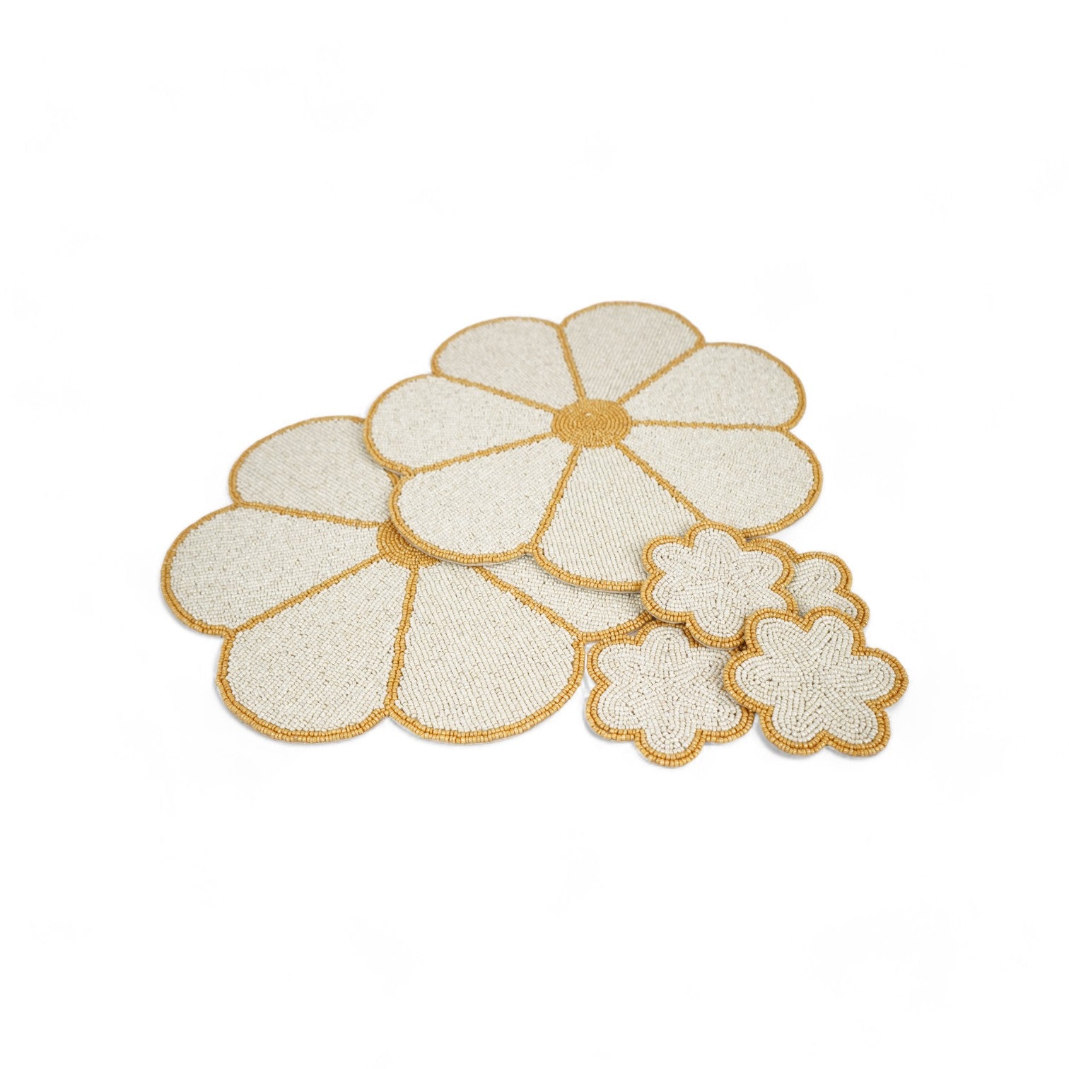 Bead Embroidered Placemats Set of Two