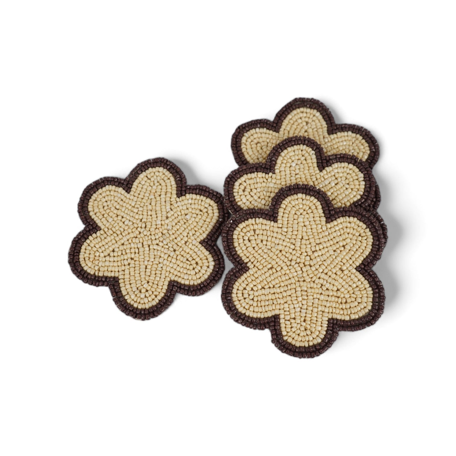 Beaded Embroidered Coaster Set of Four