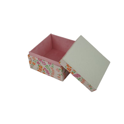 Glass & Printed Fabric Storage Box