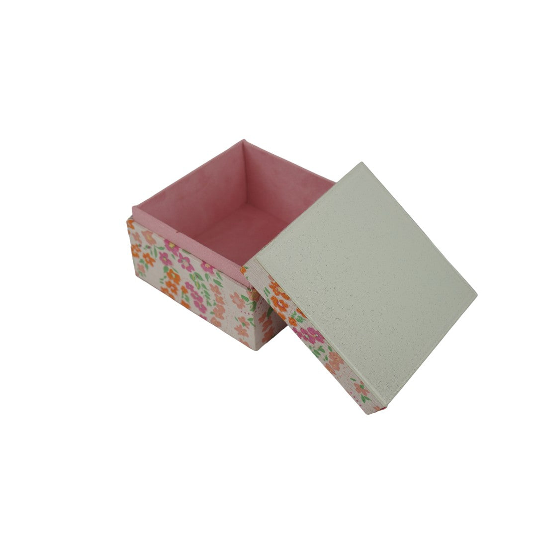 Glass & Printed Fabric Storage Box