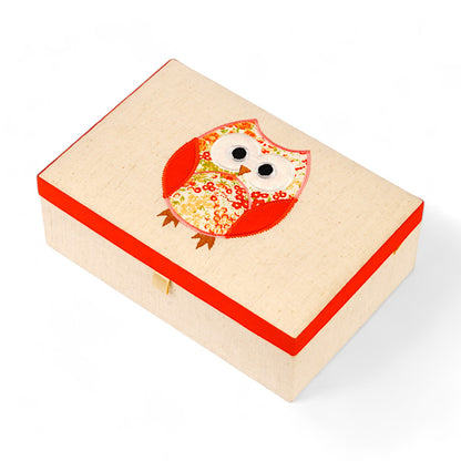 Embroidered Owl Storage Box