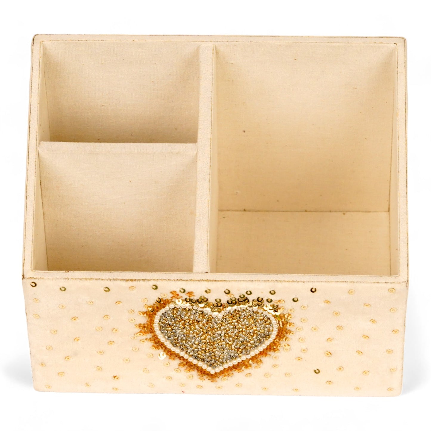 Set of 2 Heart Sequins Stationery Organizer