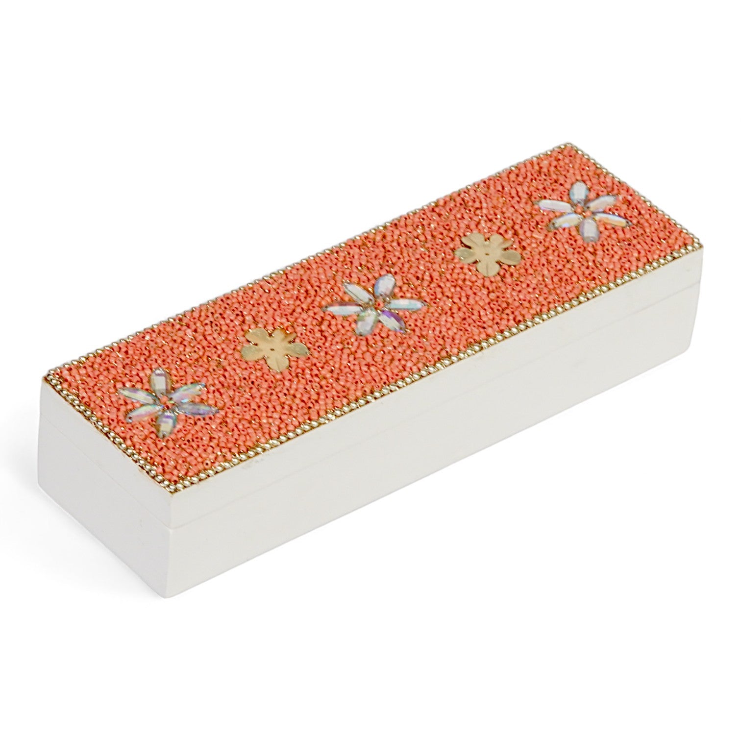 Flower Beaded Pencil Box for Kids