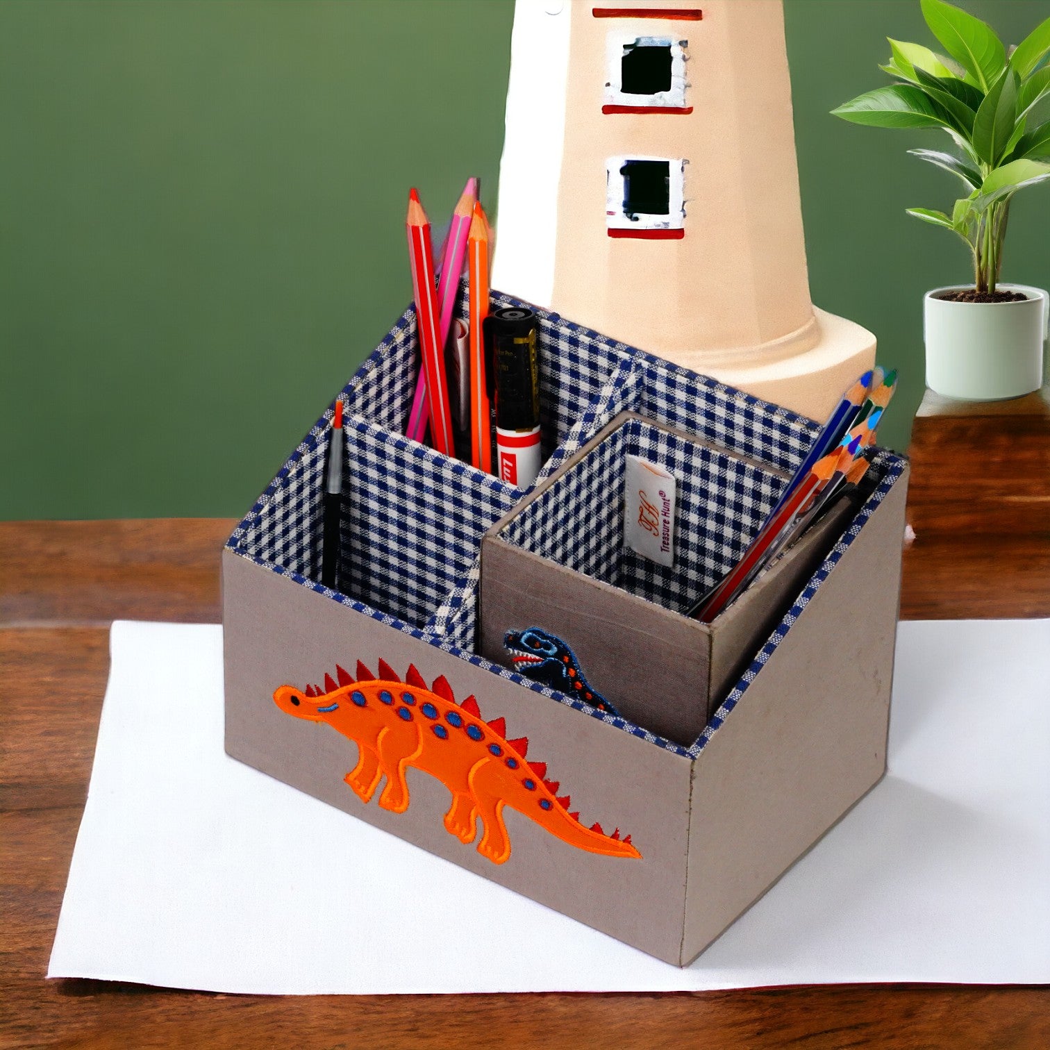 Dinosaur Design Stationary Organizer & Pen Holder (Set of 2)