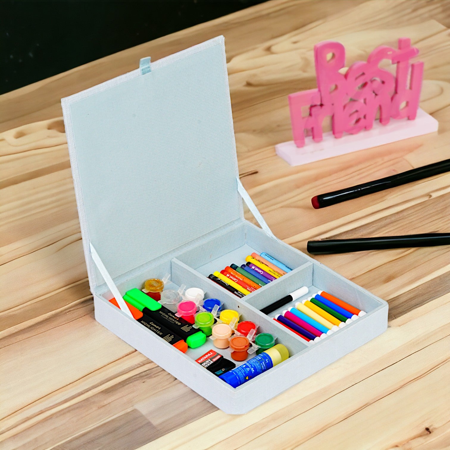 Rainbow Sequins Design Magazine Holder & Stationery Organizer (Set of 2)