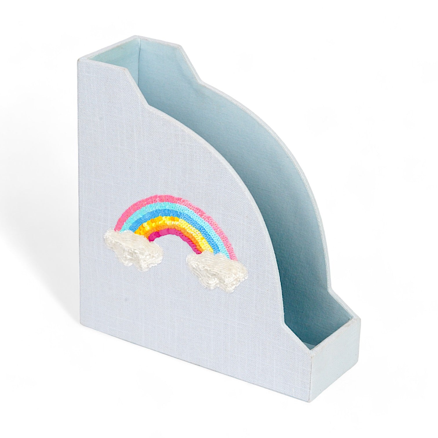 Rainbow Sequins Design Magazine Holder & Stationery Organizer (Set of 2)