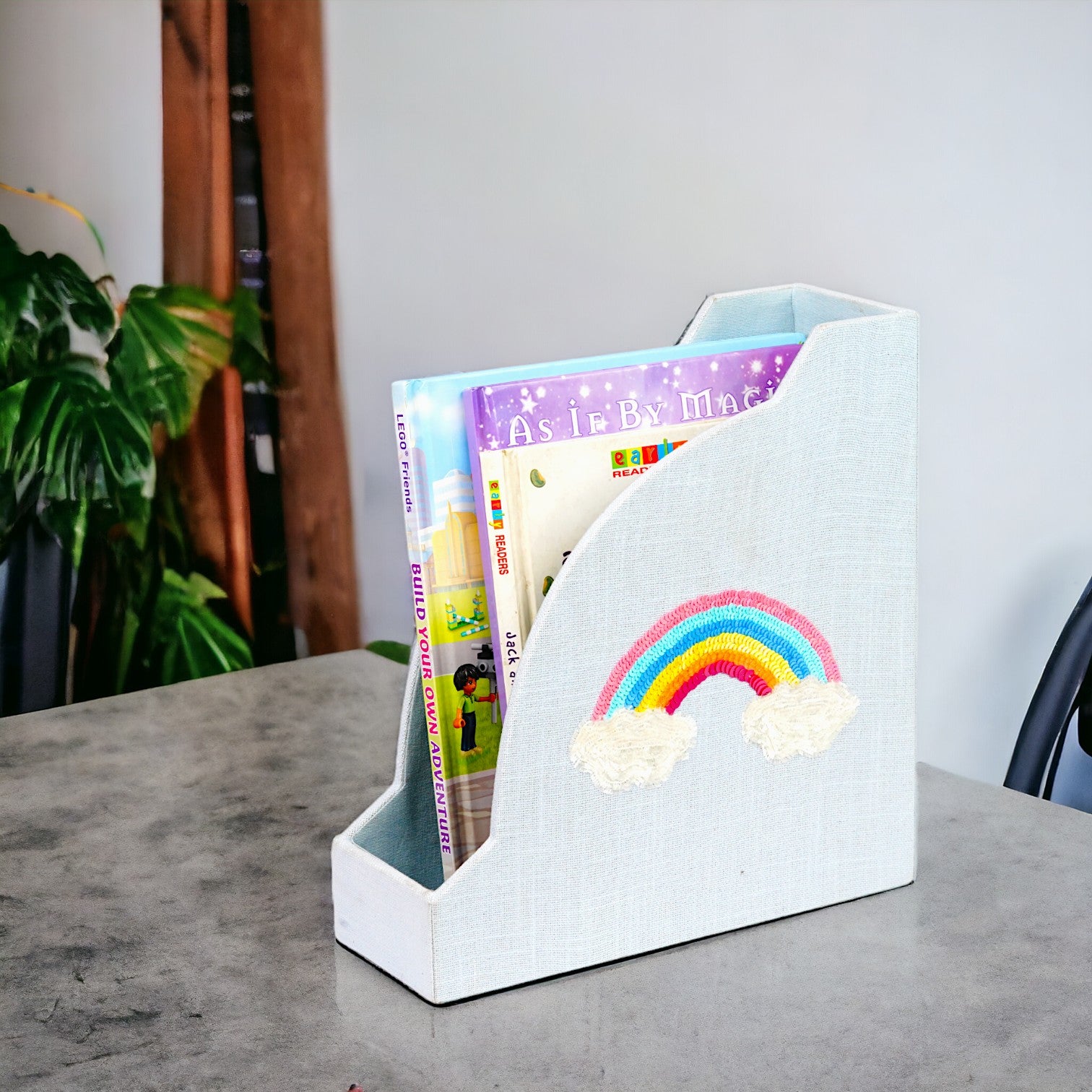 Rainbow Sequins Design Magazine Holder & Stationery Organizer (Set of 2)