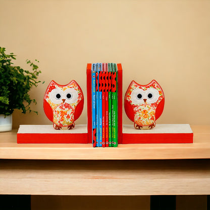 Embroidered Owl Bookends