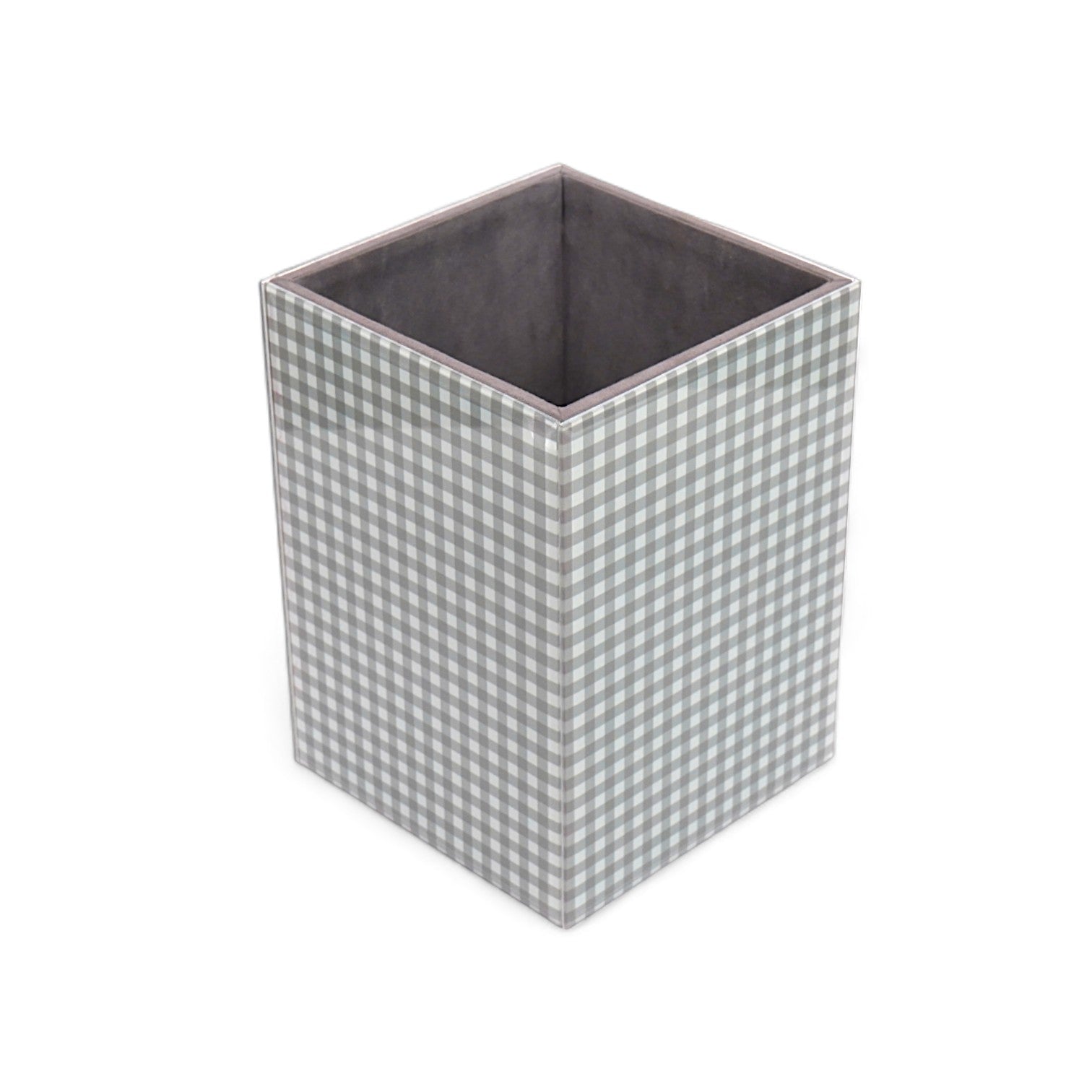 Designer Glass 8-Pieces Gingham Bathroom Accessory