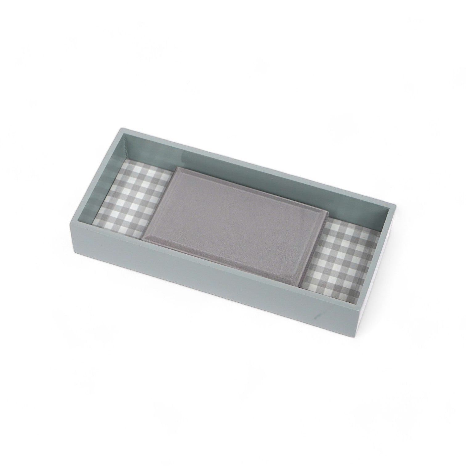 Designer Glass 8-Pieces Gingham Bathroom Accessory