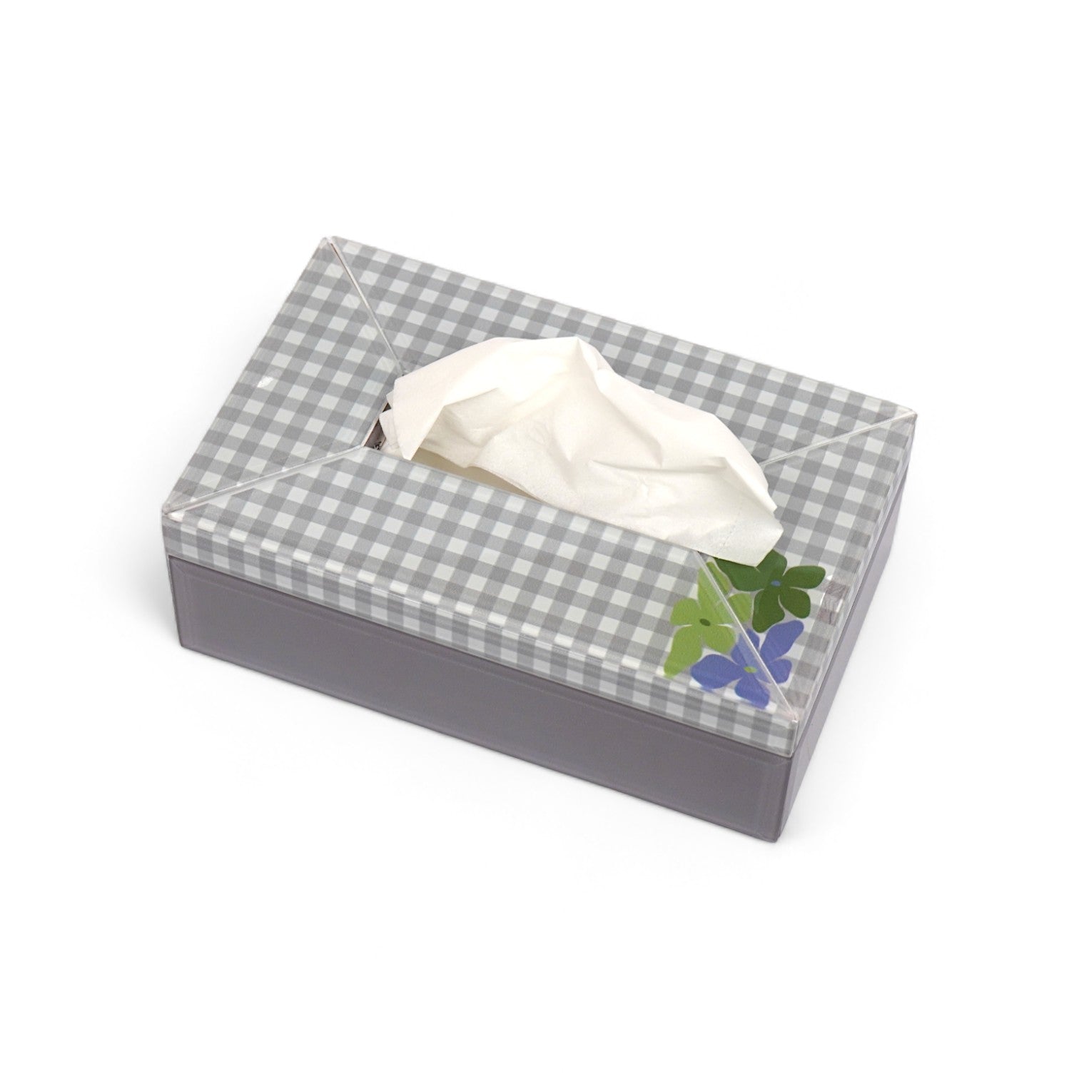 Designer Glass 8-Pieces Gingham Bathroom Accessory