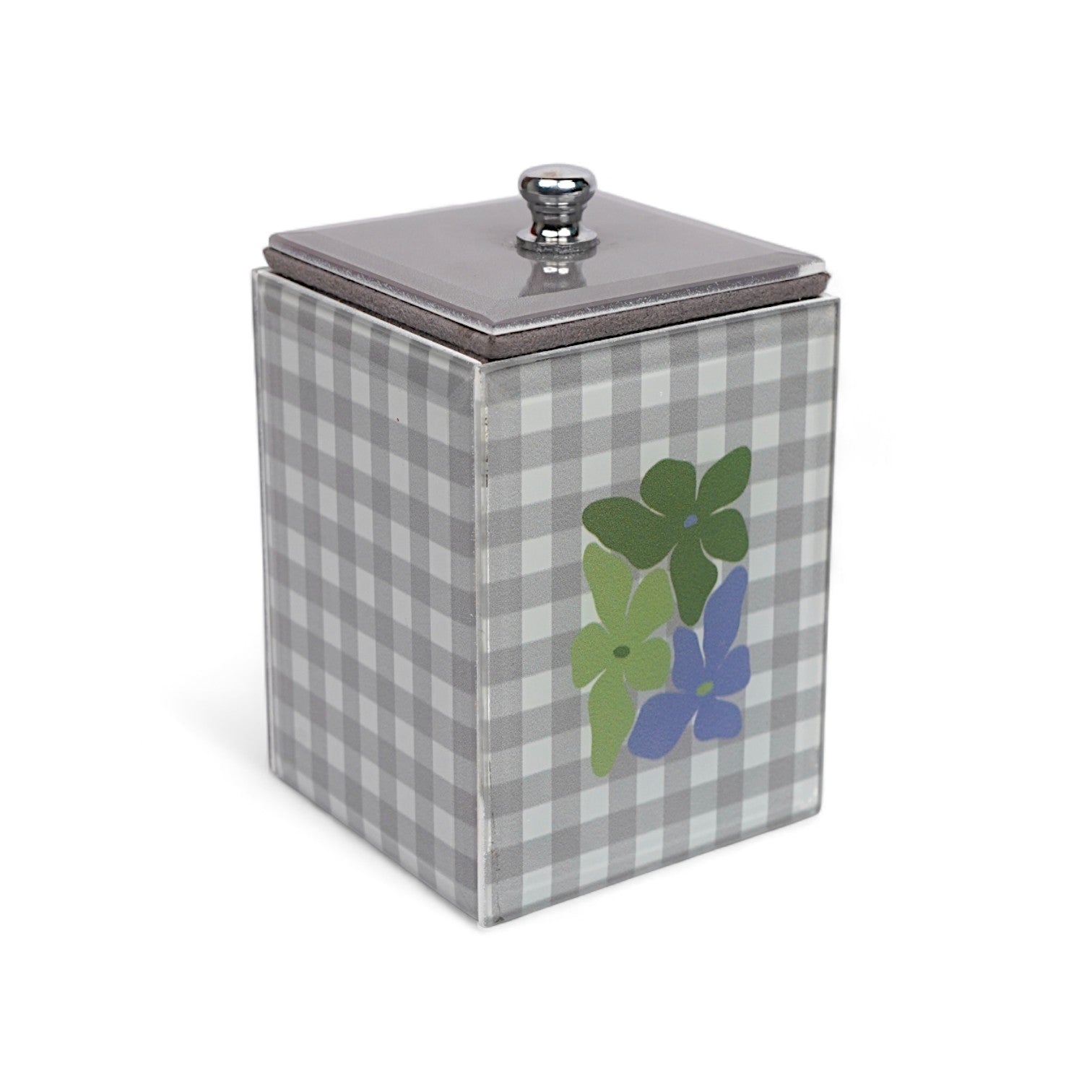 Designer Glass 8-Pieces Gingham Bathroom Accessory