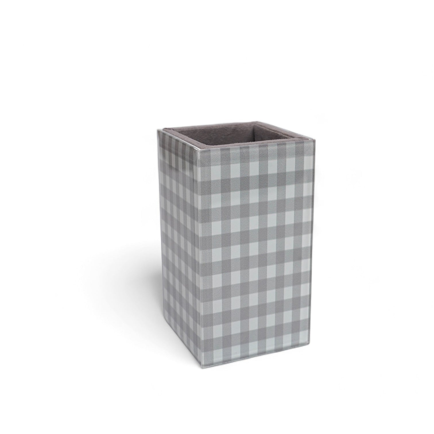 Designer Glass 8-Pieces Gingham Bathroom Accessory