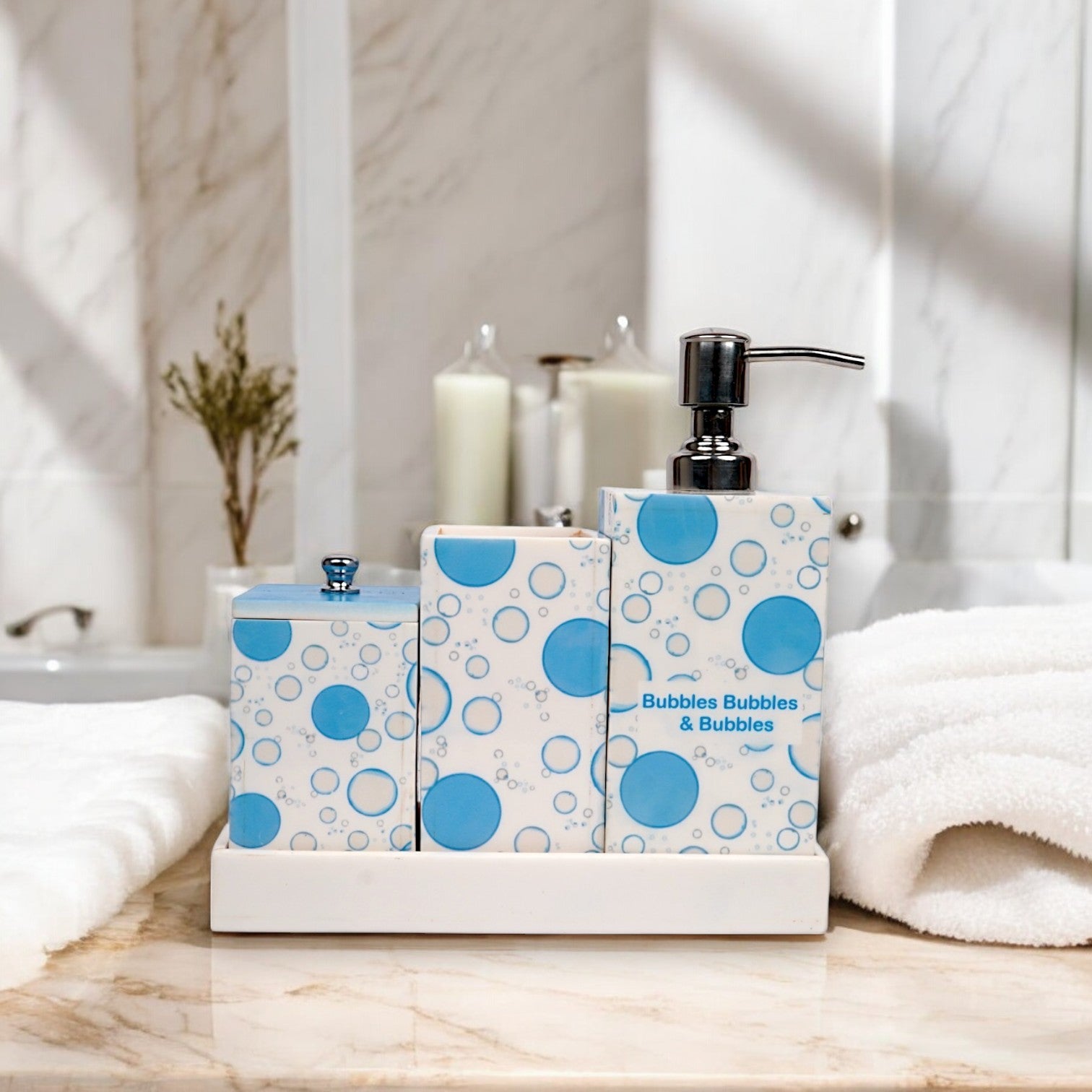 Luxury 4-Piece Premium Bubble Bath Accessory Set