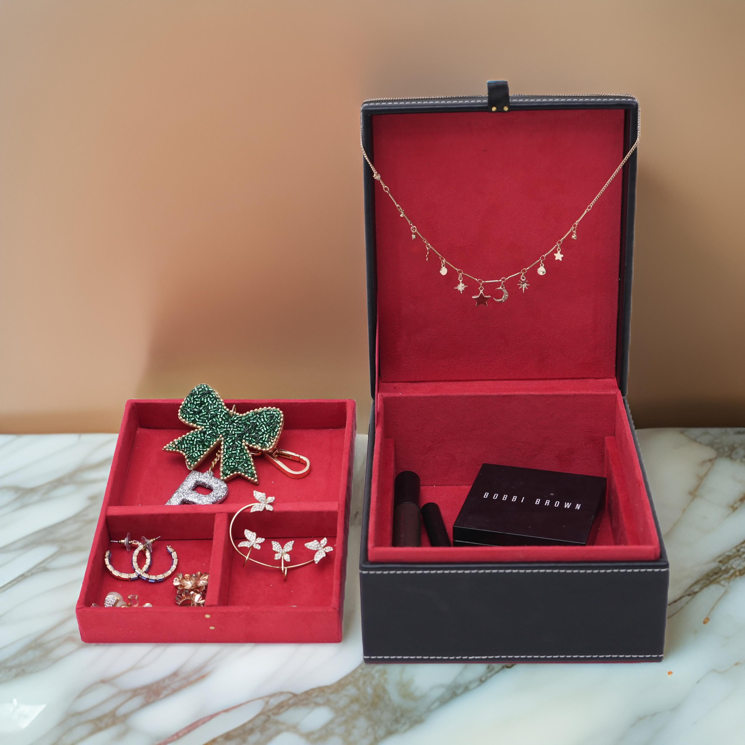  Red Rose Beautiful Hand Embroidered Jewellery Box 