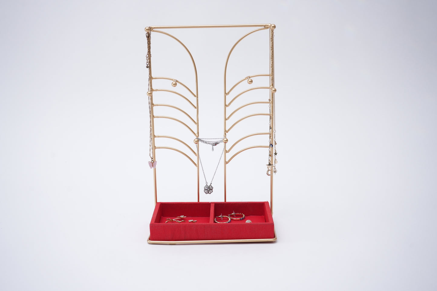 Jewelry Stand with Red Tray