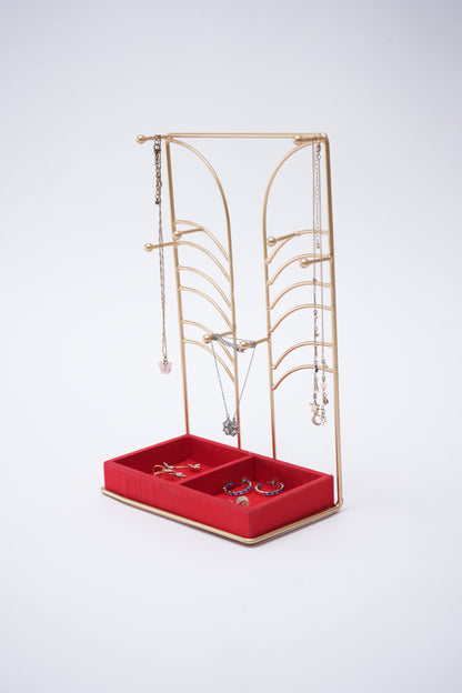 Jewelry Stand with Red Tray