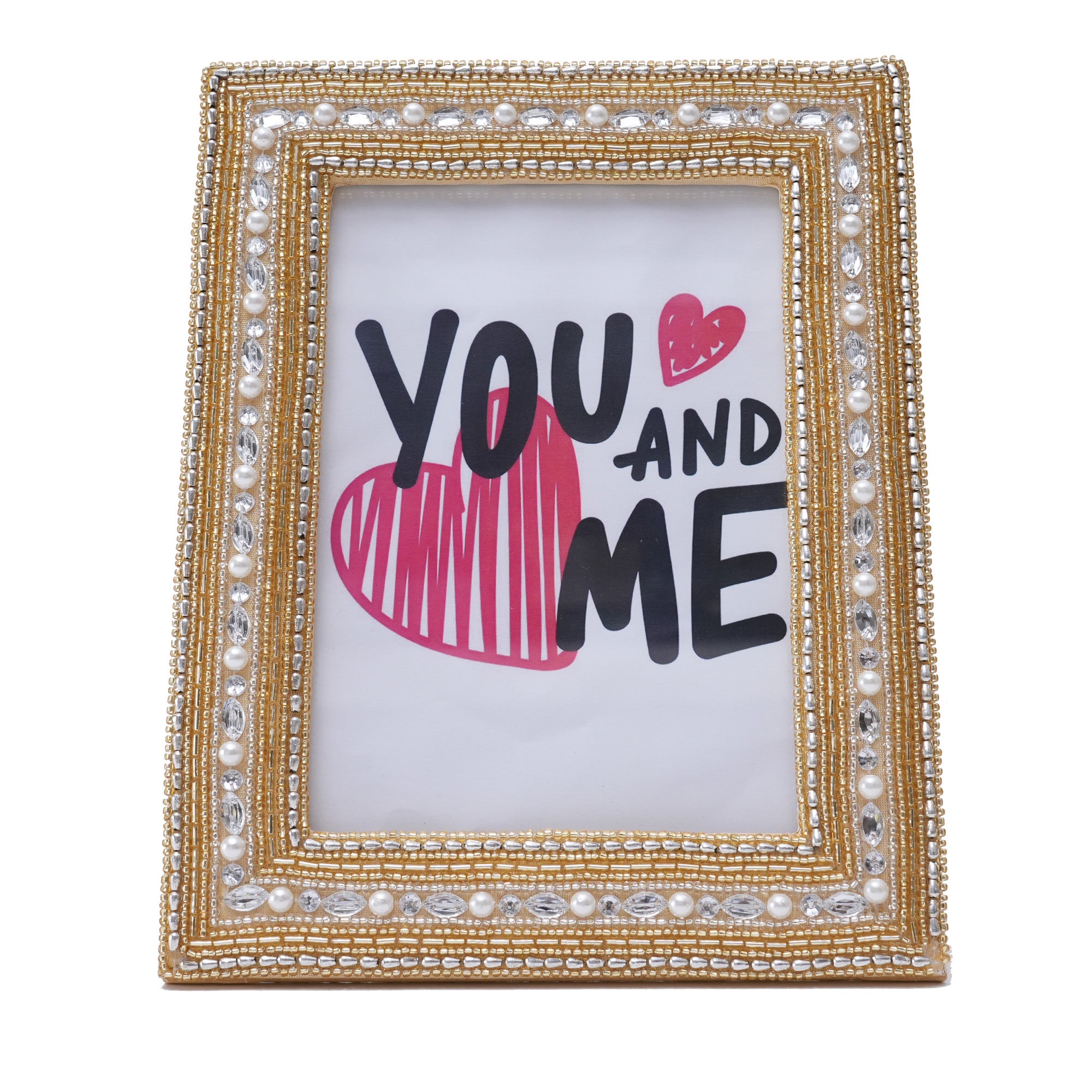 Embroidered Brown Picture Frame