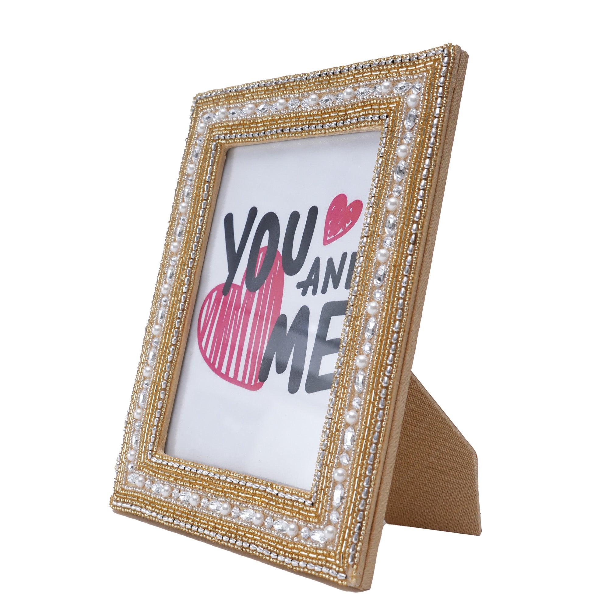 Embroidered Brown Picture Frame