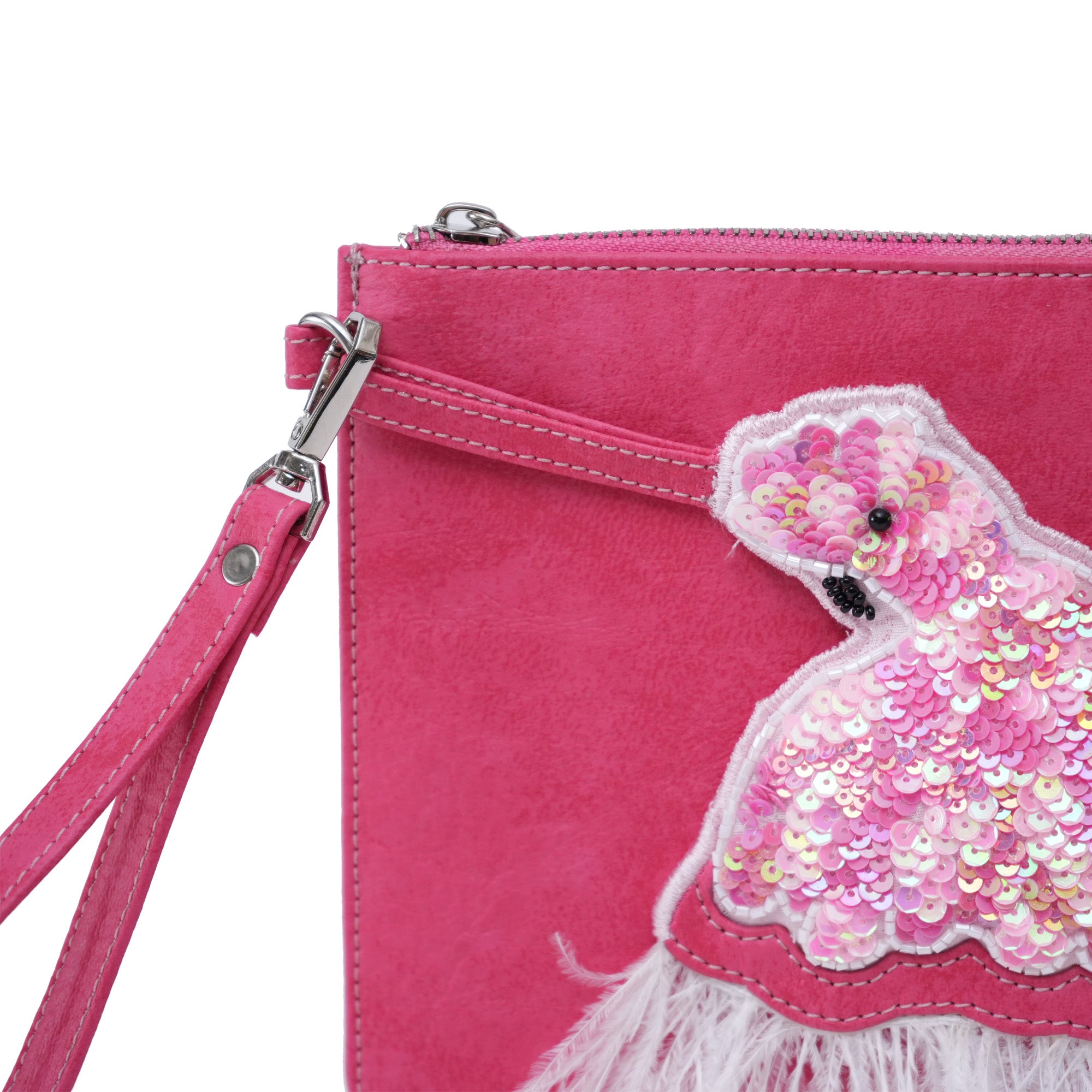 Red Embroidered Clutch Bag