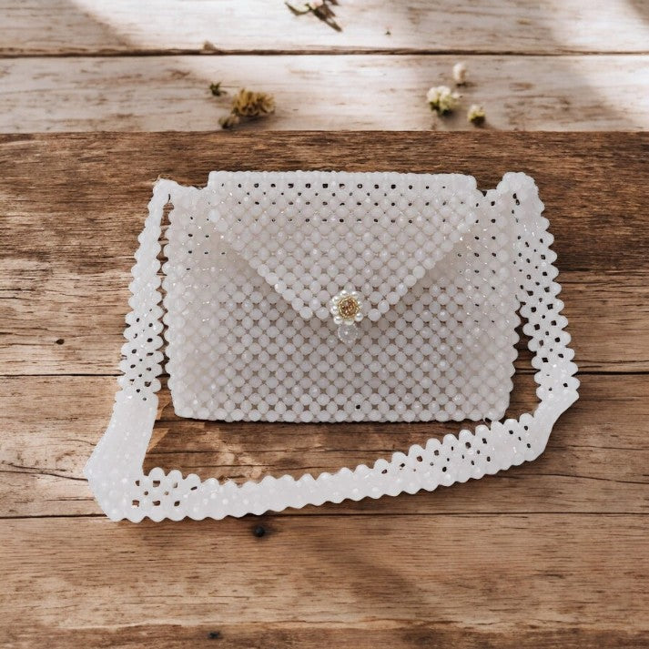 White Beaded Bag