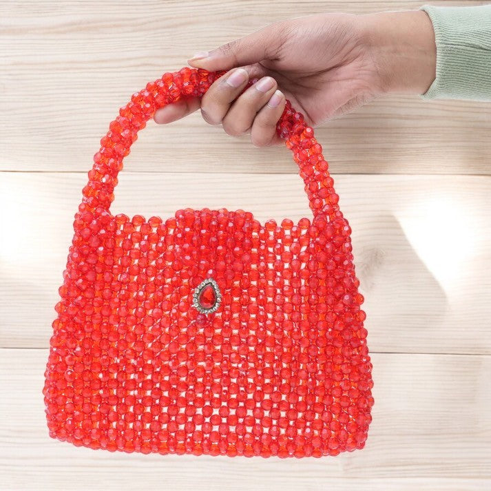 Red Beaded Bag