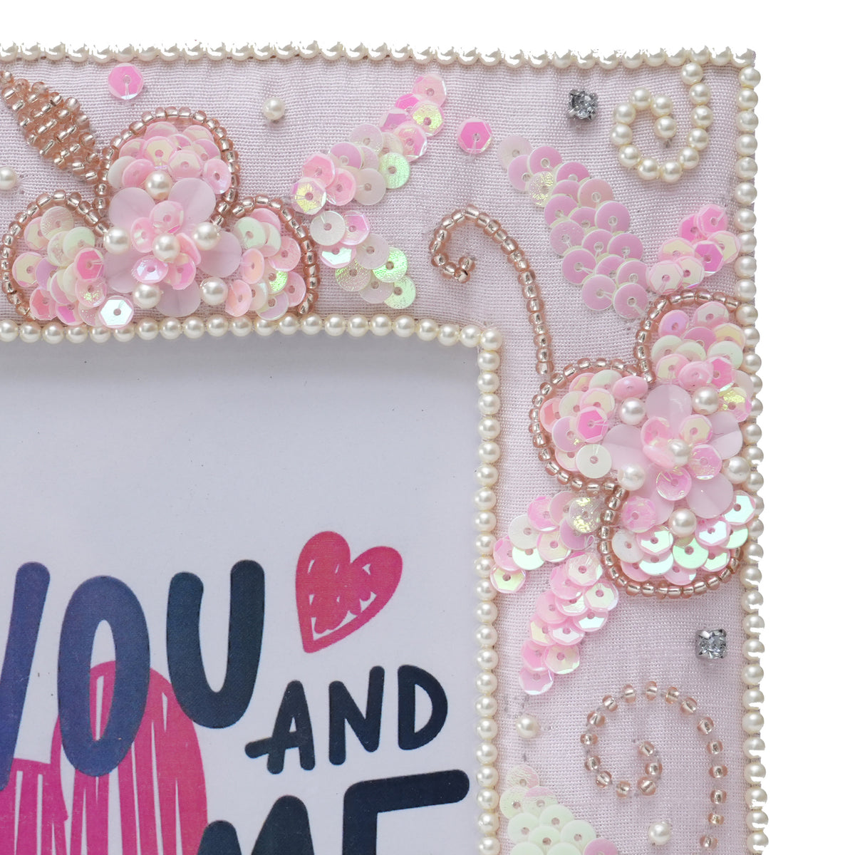 Pink Pitcher Frame Embroidered Pink Picture Frame