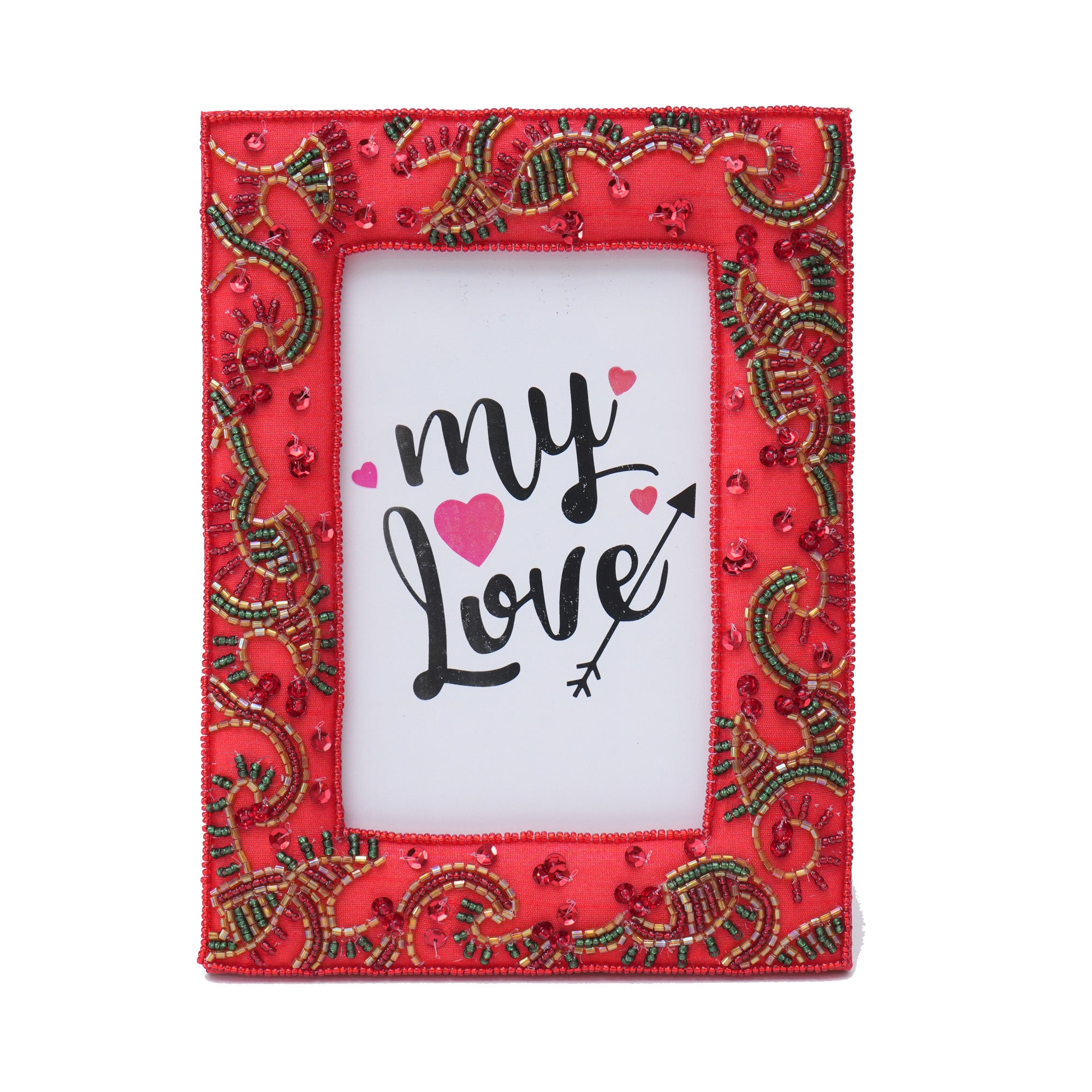 Embroidered Red Picture Frame for Valentine's Day