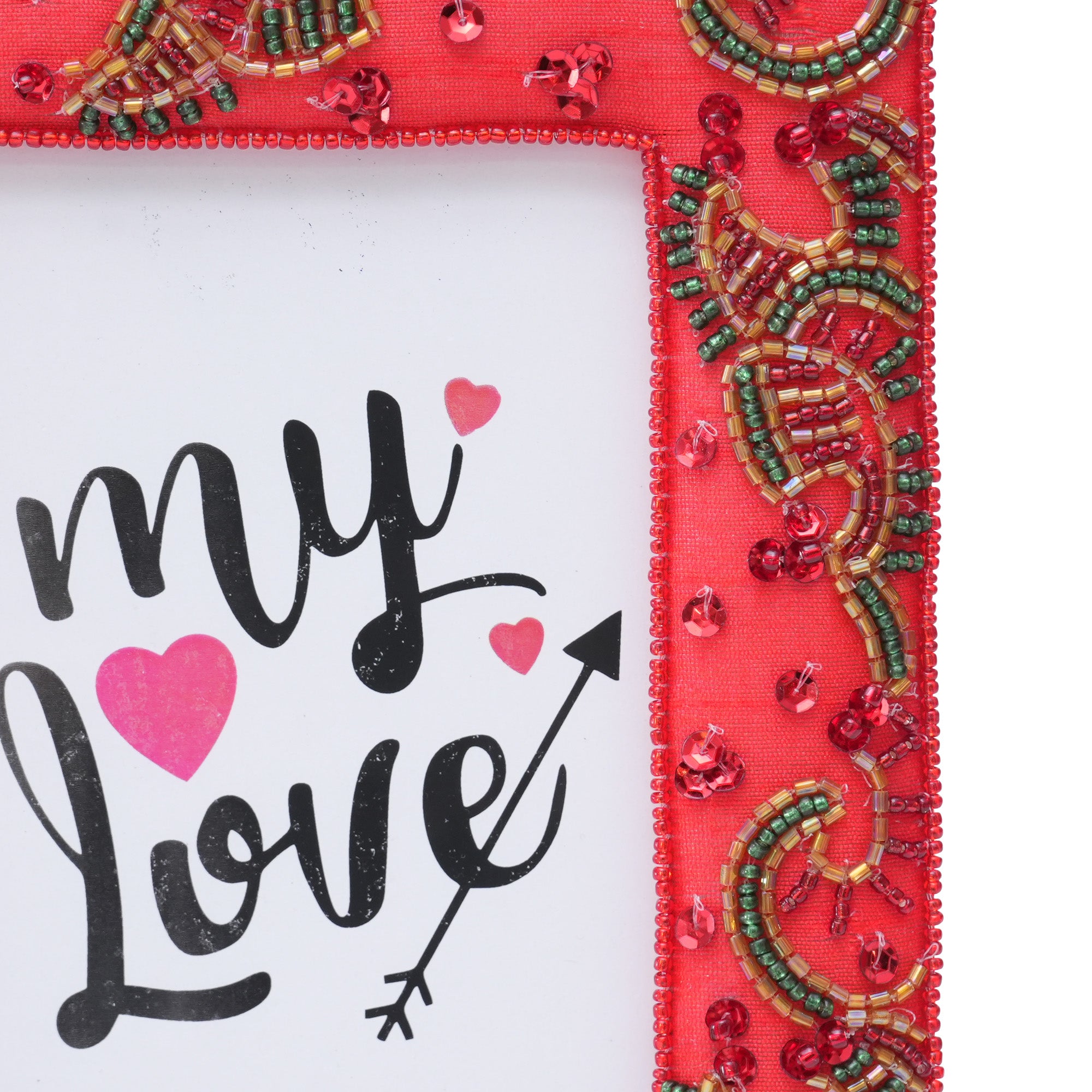 Embroidered Red Picture Frame for Valentine's Day