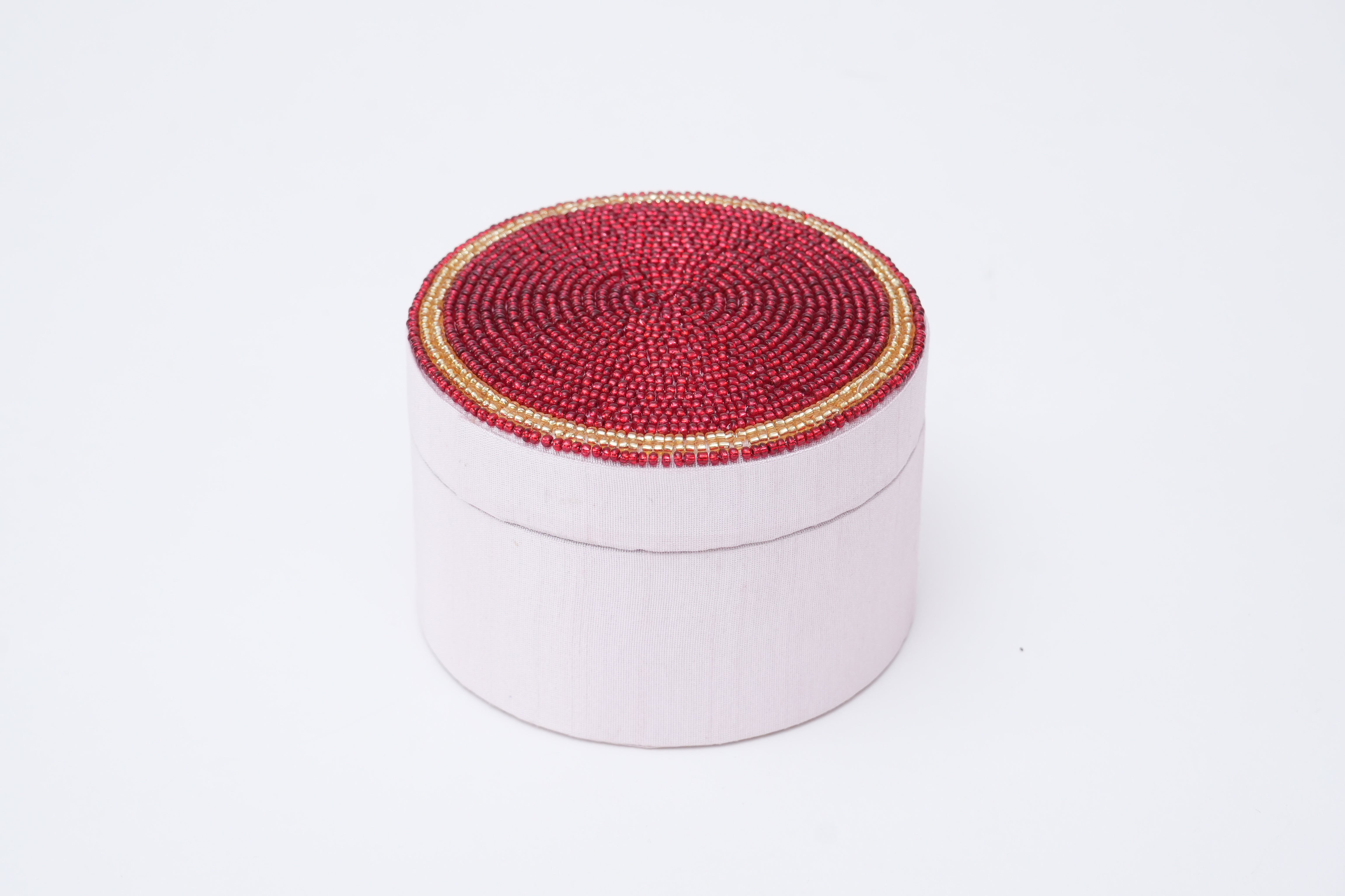 Pink Hand Embroidered Silk Box for Valentine's Day