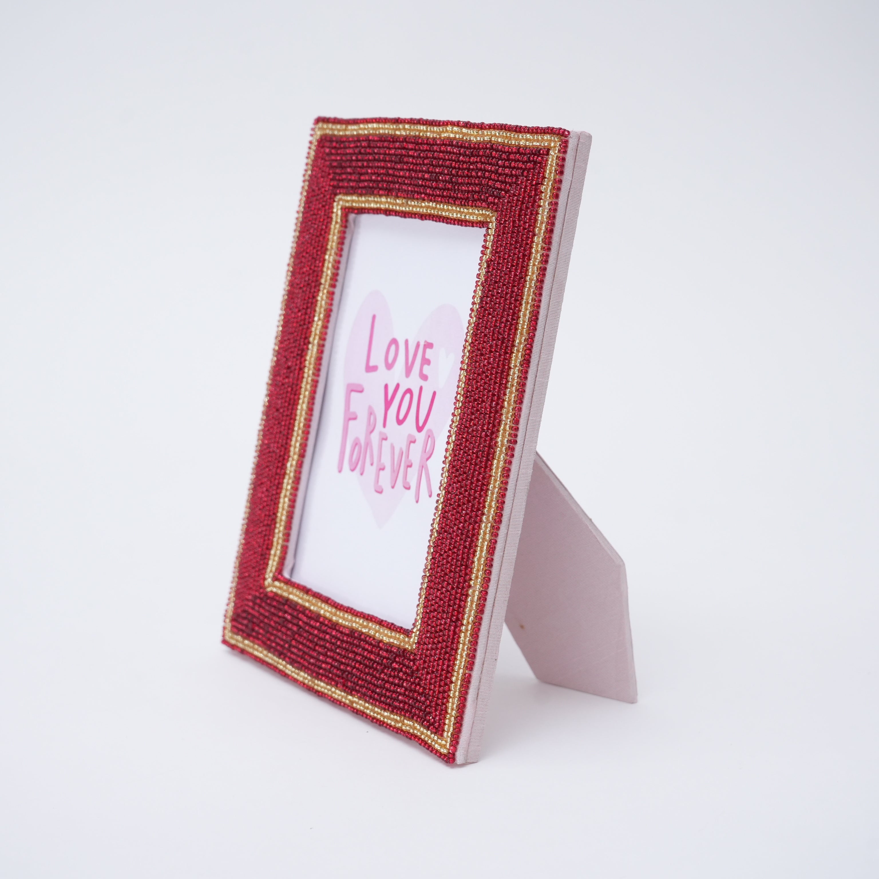 Beautifully Beaded Picture Frame for Valentine's Day