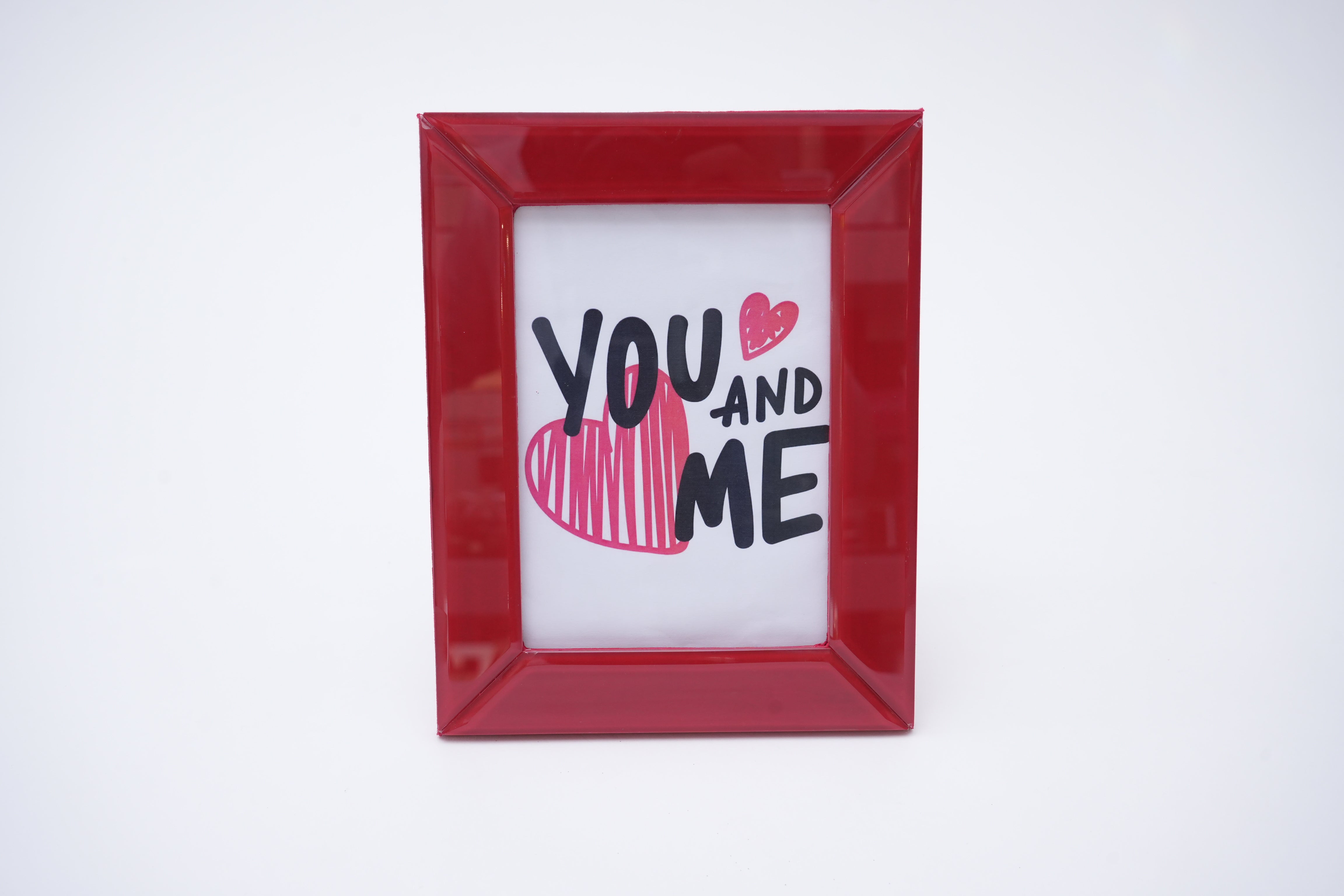 Red Colored Mirror Photo Frame for Valentine's Day
