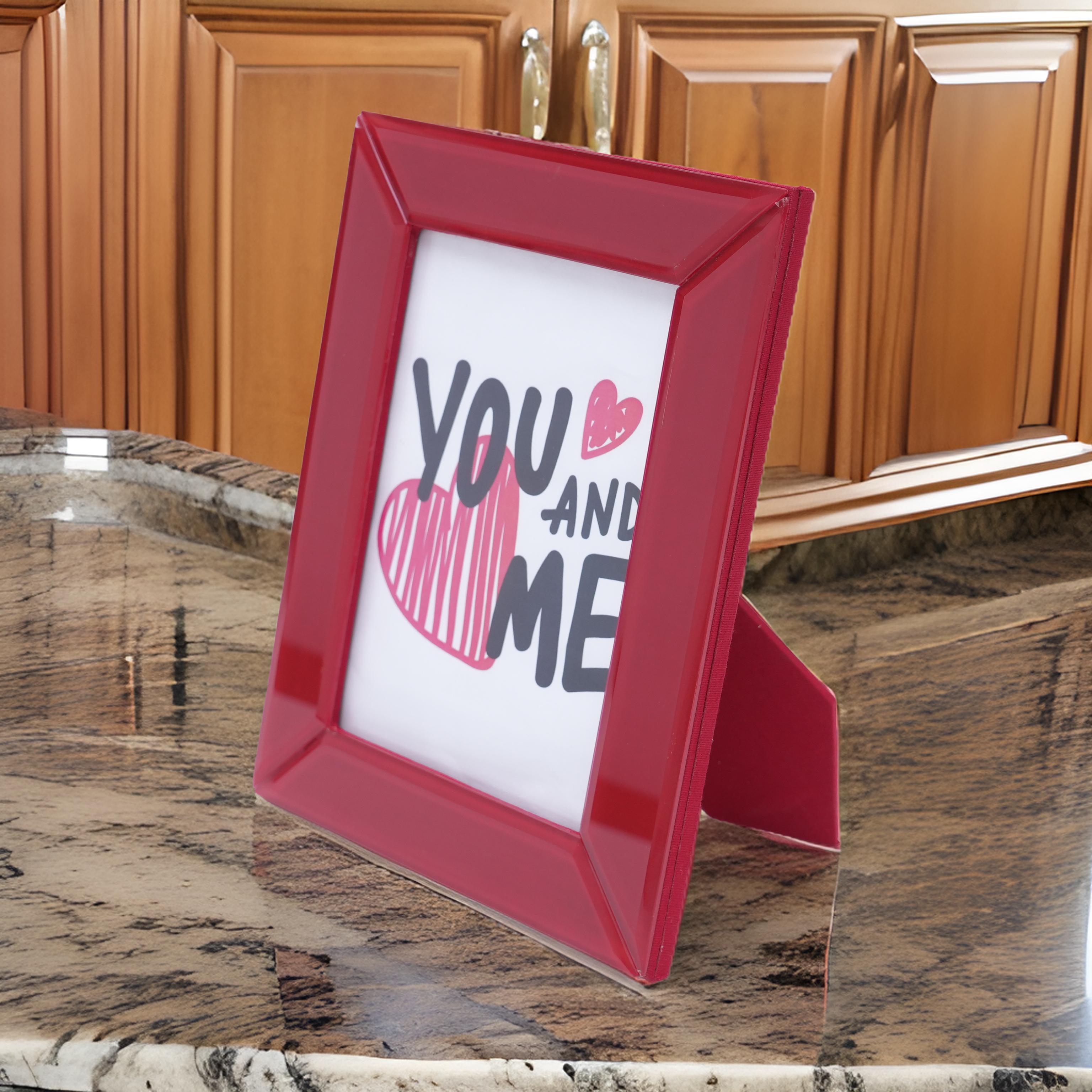 Red Colored Mirror Photo Frame for Valentine's Day