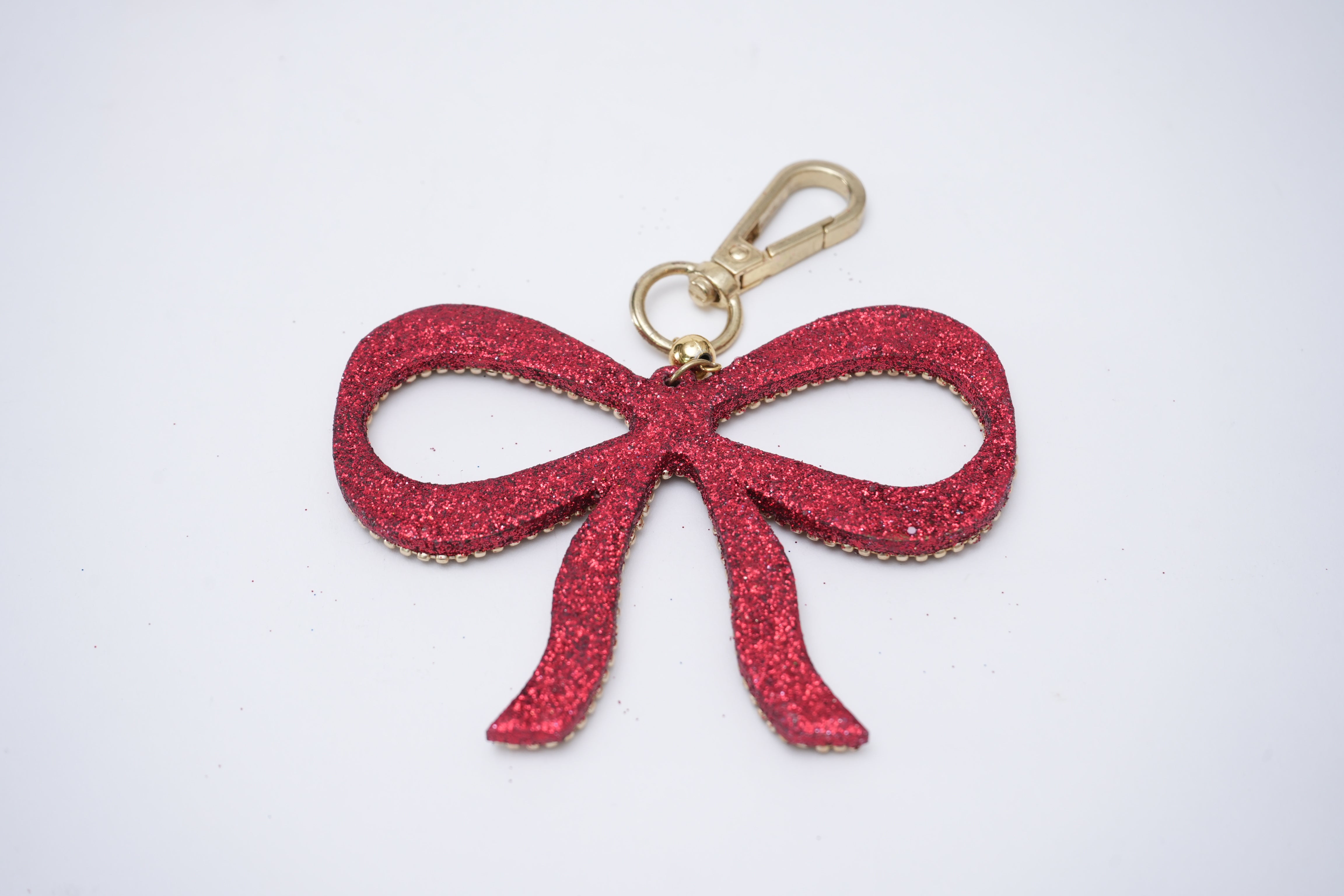 Red Lacquered Bow Bag Charm for Valentine's Day